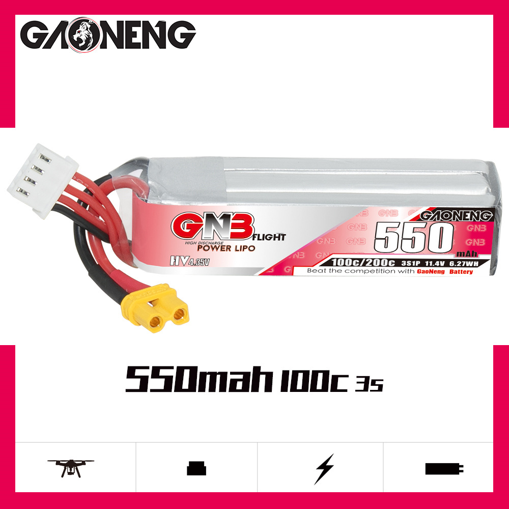 GNB HV 11.4V 550mAh 100C/200C  - Drone Battery Plate recensie en prijs